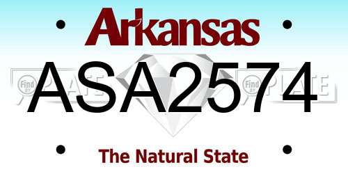 ASA2574 Arkansas License Plate