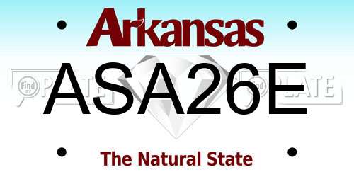 ASA26E Arkansas License Plate