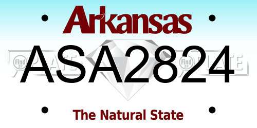 ASA2824 Arkansas License Plate
