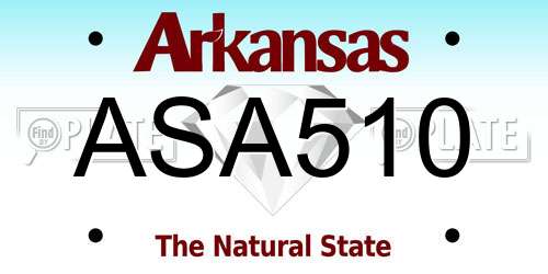 ASA510 Arkansas License Plate