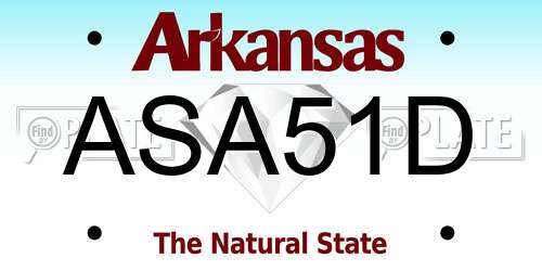 ASA51D Arkansas License Plate