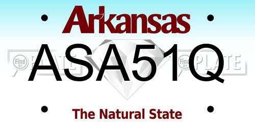 ASA51Q Arkansas License Plate