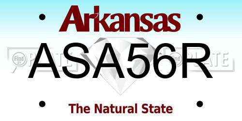 ASA56R Arkansas License Plate