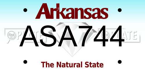 ASA744 Arkansas License Plate