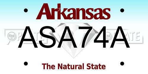ASA74A Arkansas License Plate