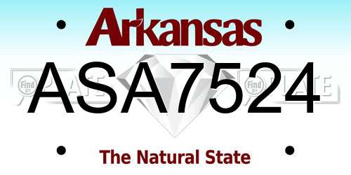ASA7524 Arkansas License Plate