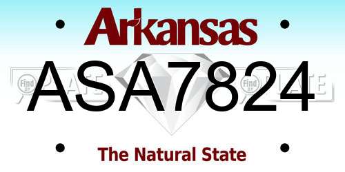 ASA7824 Arkansas License Plate