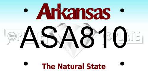 ASA810 Arkansas License Plate