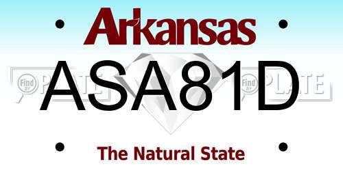 ASA81D Arkansas License Plate