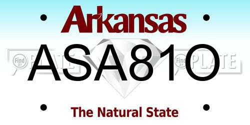 ASA81O Arkansas License Plate