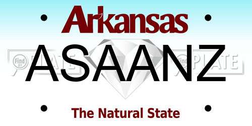 ASAANZ Arkansas License Plate