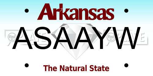 ASAAYW Arkansas License Plate
