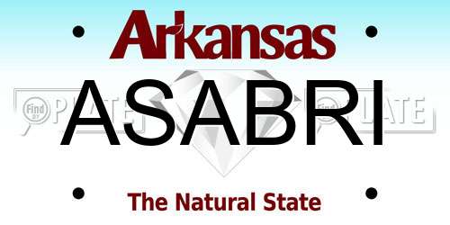 ASABRI Arkansas License Plate