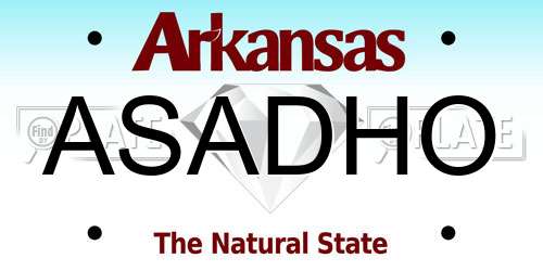 ASADHO Arkansas License Plate