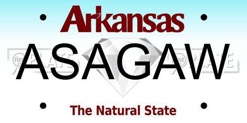 ASAGAW Arkansas License Plate
