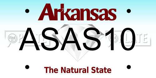 ASAS10 Arkansas License Plate