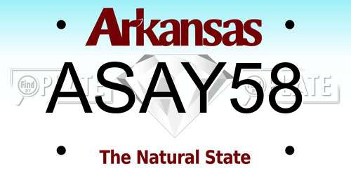 ASAY58 Arkansas License Plate