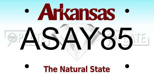 ASAY85 Arkansas License Plate