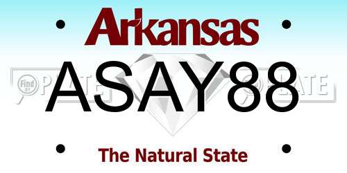 ASAY88 Arkansas License Plate