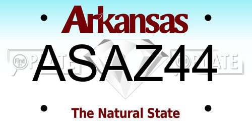 ASAZ44 Arkansas License Plate