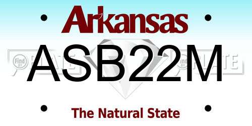 ASB22M Arkansas License Plate