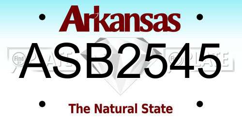 ASB2545 Arkansas License Plate