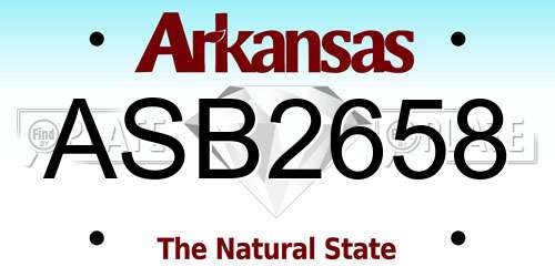 ASB2658 Arkansas License Plate
