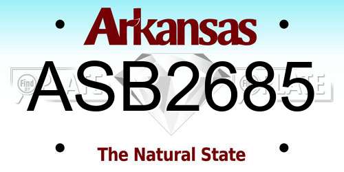 ASB2685 Arkansas License Plate