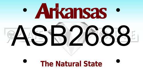 ASB2688 Arkansas License Plate