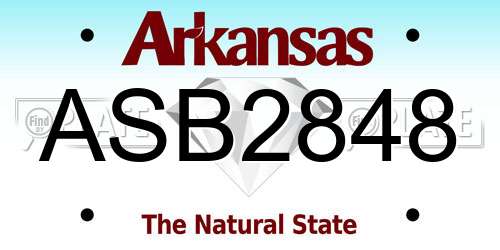 ASB2848 Arkansas License Plate