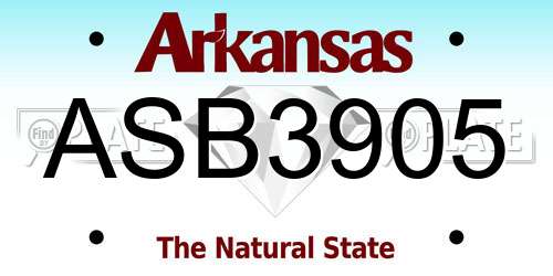 ASB3905 Arkansas License Plate