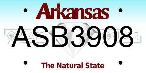 ASB3908 Arkansas License Plate