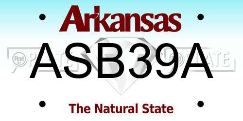 ASB39A Arkansas License Plate