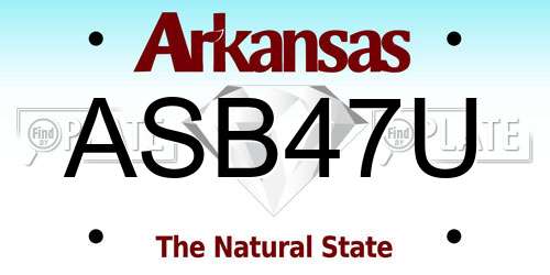 ASB47U Arkansas License Plate