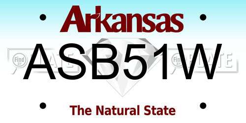 ASB51W Arkansas License Plate