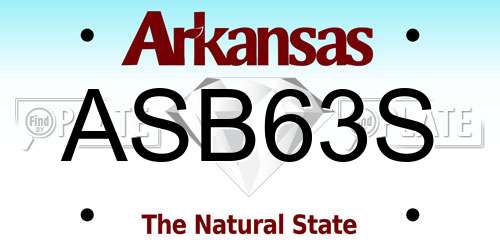 ASB63S Arkansas License Plate