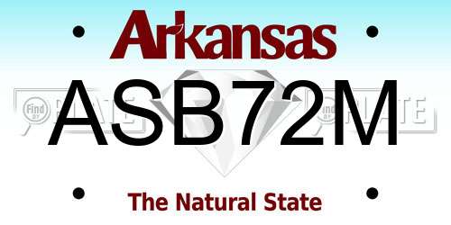 ASB72M Arkansas License Plate