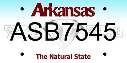 ASB7545 Arkansas License Plate