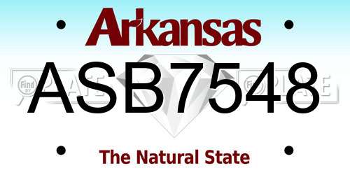 ASB7548 Arkansas License Plate