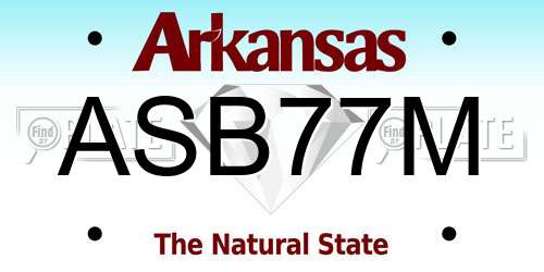ASB77M Arkansas License Plate