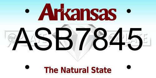 ASB7845 Arkansas License Plate