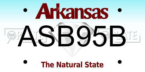 ASB95B Arkansas License Plate