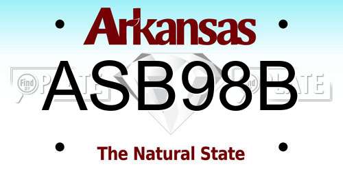 ASB98B Arkansas License Plate