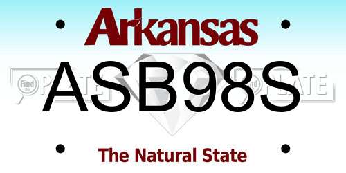 ASB98S Arkansas License Plate