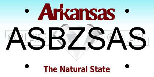 ASBZSAS Arkansas License Plate