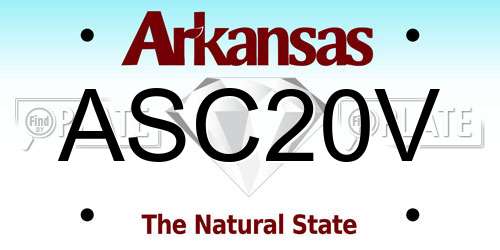 ASC20V Arkansas License Plate