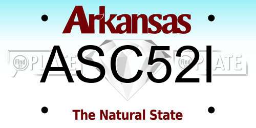 ASC52I Arkansas License Plate