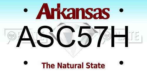 ASC57H Arkansas License Plate