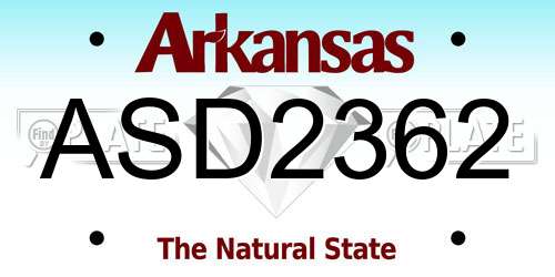 ASD2362 Arkansas License Plate