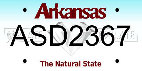 ASD2367 Arkansas License Plate